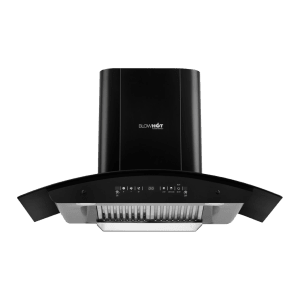 BLOWHOT Camellia BAC MS 90cm 1300m3/hr Ducted Auto Clean Wall Mounted Chimney with Motion Sensor Gesture (Black)