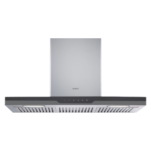 elica METEORITE ISLAND ETB PLUS LTW 90 T 90cm 1220m3/hr Ducted Ceiling Mounted Chimney with Touch T4V Control (Black/Grey)