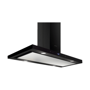 elica ISMART SPOT H4 EDS ISLAND LTW 90 NERO 90cm Ducted Ceiling Mounted Chimney with Touch Control Panel (Black)