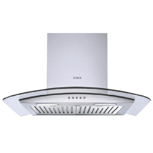 elica GLACE TF ETB Plus LTW 60 PB LED 60cm 1220m3/hr Ducted Wall Mounted Chimney with Push Button Control (Silver)