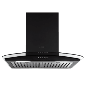 elica GLACE TF ETB PLUS LTW 60 NERO PB LED 60cm 1220m3/hr Ducted Wall Mounted Chimney with Push Button Control (Black)