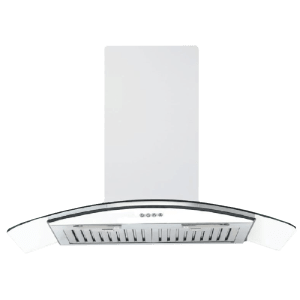 elica GLACE ISLAND ETB PLUS LTW 90 PB LED 90cm 1220m3/hr Ductless Wall Mounted Chimney with Push Button Control (Silver)