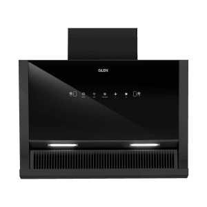 GLEN 6072 SX BL MS 90cm 1200m3/hr Ducted Auto Clean Wall Mounted Chimney with Touch Control Panel (Black)