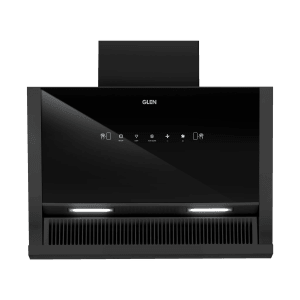 GLEN 6072 SX BL MS 60cm 1200m3/hr Ductless Auto Clean Wall Mounted Chimney with Touch Control Panel (Black)