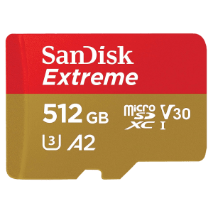 SanDisk Extreme MicroSDXC 512GB Class 3 190MB/s Memory Card