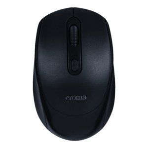 Croma Wireless Optical Mouse (Variable DPI Up to 1600, Compact & Lightweight Design, Black)