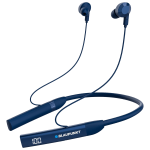 Blaupunkt BE100 Neckband with Noise Isolation (Sweat Resistant, Bass Demon Technology, Blue)