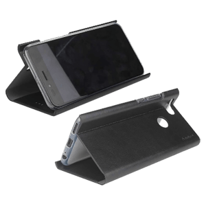 stuffcool Flipit Soft Leather Flip Cover for vivo Y91 (Built-in Stand, Black)