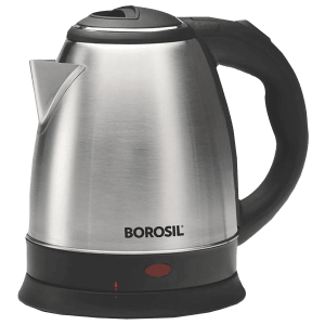 BOROSIL Rio 1200 Watt 1.5 Litre Electric Kettle with 360 Degree Rotation Base (Steel)