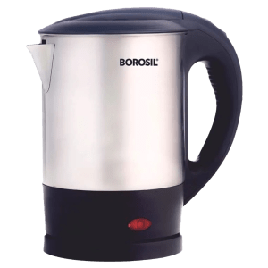 BOROSIL Eva 1200 Watt 1 Litre Electric Kettle with 360 Degree Rotation Base (Black)