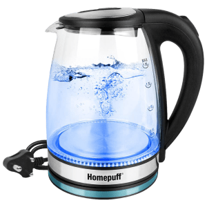 HomePuff H301 1500 Watt 1.8 Litre Electric Kettle with 360 Degree Rotation Base (Silver)