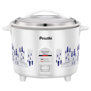 Preethi Glitter 1 Litre Electric Rice Cooker with RoHS Compliance (White)