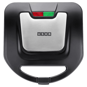 USHA ST 4272 SST 750W 2 Slice Sandwich Maker with Shockproof & Heat Resistant (Black/ Stainless Steel)