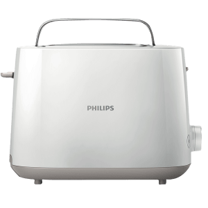 PHILIPS Daily Collection 830W 2 Slice Pop-Up Toaster with Integrated Bun Rack (White)