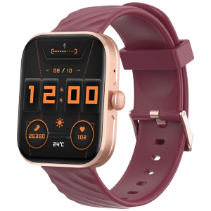 noise ColorFit Spark Smartwatch with Bluetooth Calling (50.8mm TFT HD Display, IP67 Water Resistant, Deep Wine Strap)