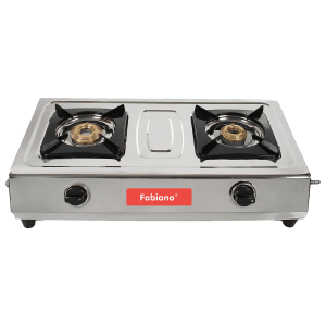 Fabiano FAB2BRSMSMART 2 Burner Manual Gas Stove (Stainless Steel Drip Tray, Silver)