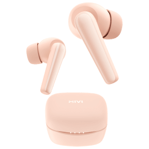 Mivi Duopods N5 TWS Earbuds with AI Noise Cancellation (13mm Driver, Pink)