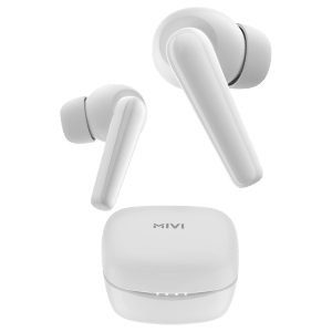 Mivi Duopods N5 TWS Earbuds with AI Noise Cancellation (13mm Driver, Ivory)