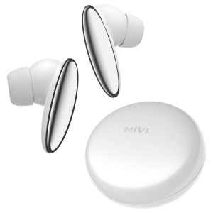 Mivi DuoPods N6 TEDPN6WT TWS Earbuds with AI Noise Cancellation (IPX4 Water Resistant, 13mm Electroplated Drivers, White)