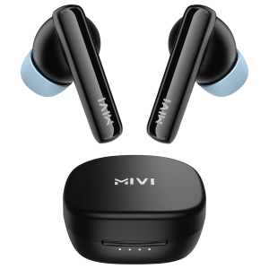 Mivi DuoPods N2 TWS Earbuds with AI Noise Cancellation (IPX4 Water Resistant, Fast Charging, Black)