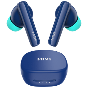 Mivi DuoPods N2 TWS Earbuds with AI Noise Cancellation (IPX4 Water Resistant, Fast Charging, Blue)