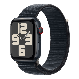 Apple Watch SE GPS+Cellular with Midnight Sport Loop - M/L (44mm Display, Midnight Aluminium Case)