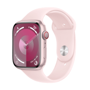 Apple Watch Series 9 GPS+Cellular with Light Pink Sport Band - M/L (45mm Display, Pink Aluminium Case)