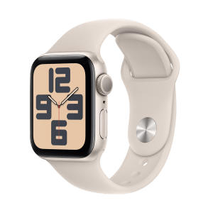 Apple Watch SE GPS with Starlight Sport Band - M/L (40mm Display, Starlight Aluminium Case)