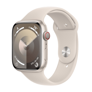 Apple Watch Series 9 GPS+Cellular with Starlight Sport Band - M/L (45mm Display, Starlight Aluminium Case)