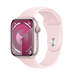 Apple Watch Series 9 GPS with Light Pink Sport Band - M/L (45mm Display, Pink Aluminium Case)