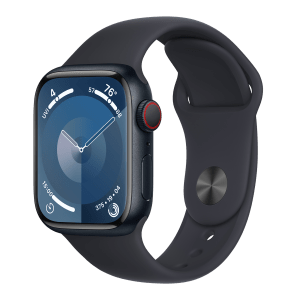 Apple Watch Series 9 GPS+Cellular with Midnight Sport Band - M/L (41mm Display, Midnight Aluminium Case)