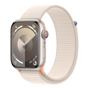 Apple Watch Series 9 GPS+Cellular with Starlight Sport Loop - M/L(45mm Display, Starlight Aluminium Case)