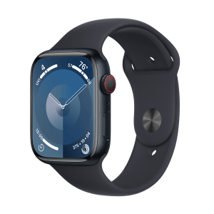 Apple Watch Series 9 GPS+Cellular with Midnight Sport Band - S/M (45mm Display, Midnight Aluminium Case)