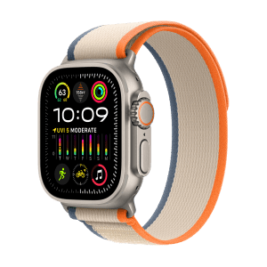 Apple Watch Ultra 2 GPS+Cellular with Orange/Beige Trail Loop - S/M (49mm Display, Titanium Case)