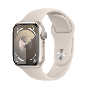 Apple Watch Series 9 GPS with Starlight Sport Band - M/L (41mm Display, Starlight Aluminium Case)