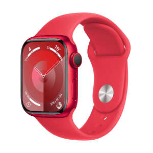 Apple Watch Series 9 GPS+Cellular with Red Sport Band - M/L (41mm Display, Red Aluminium Case)