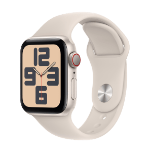 Apple Watch SE GPS+Cellular with Starlight Sport Band - M/L (40mm Display, Starlight Aluminium Case)