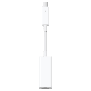 Apple Thunderbolt to Gigabit Ethernet Adapter (100 Mbps Cable Speed, White)