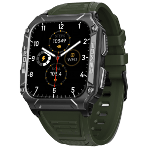 boAt Wave Force 2 Smartwatch with Bluetooth Calling (50.6mm HD Display, IP68 Water Resistant, Forest Green Strap)