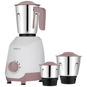 BAJAJ Ninja Series Gracio Lilac 500 Watt 3 Jars Mixer Grinder (20000 RPM, Pulse Mode, White and Lilac)