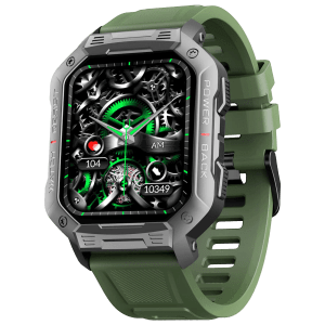 boAt Wave Armour Smartwatch with Bluetooth Calling (46.4mm HD Display, IP68 Sweat Resistant, Olive Green Strap)