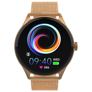 TITAN Evoke Smartwatch with Bluetooth Calling (36.32mm AMOLED Display, IP68 Water Resistant, Rose Gold Strap)