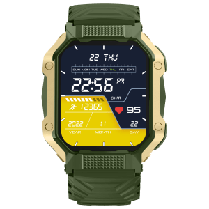 FIRE-BOLTT Shark Smartwatch with Bluetooth Calling (46.4mm HD Display, IP67 Water Resistant, Green Strap)