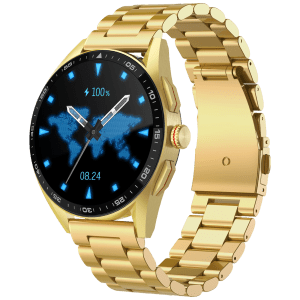 Fire-Boltt Invincible Plus Smartwatch with Bluetooth Calling (36.32mm AMOLED Display, IP67 Water Resistant, Gold Strap)