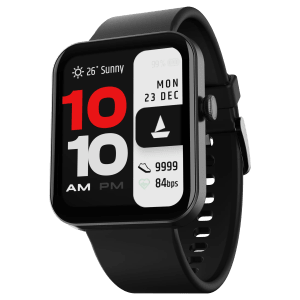 boAt Wave Stride Voice Smartwatch with Bluetooth Calling (46.4mm HD Display, IP68 Water Resistant, Active Black Strap)