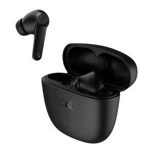 boAt Airdopes Atom 83 TWS Earbuds with Environmental Noise Cancellation (IPX5 Water Resistant, ASAP Charge, Carbon Black)