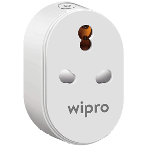 wipro Alexa and Google Assistant-Supported Smart Plug For Air Conditioners, Microwave Ovens and Geysers (Energy Monitoring, DSP1160, White)