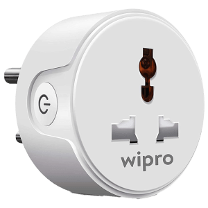 wipro Alexa and Google Assistant Support Smart Plug For Television, Electric Kettle, Mobile and Laptop Charger (2.4GHz Wi-Fi Connectivity, DSP1100, White)