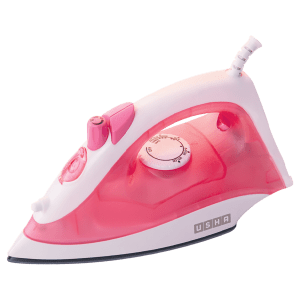 USHA 1300 Watt 180ml Steam Iron (Ceramic Coated Soleplate, SI3813C, Pink)