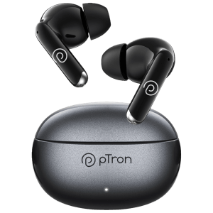 pTron Basspods Glamor 140318643 TWS Earbuds with Environmental Noise Cancellation (IPX4 Water Resistant, Fast Charging, Grey/Black)